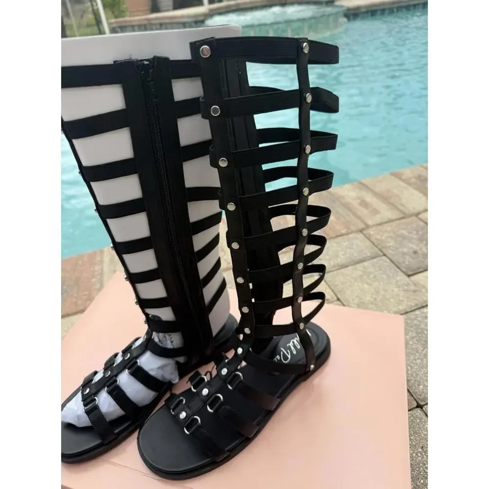 Wild Pair Women's Romikaa Sexy Tall Black Gladiator Sandals NWT 6.5